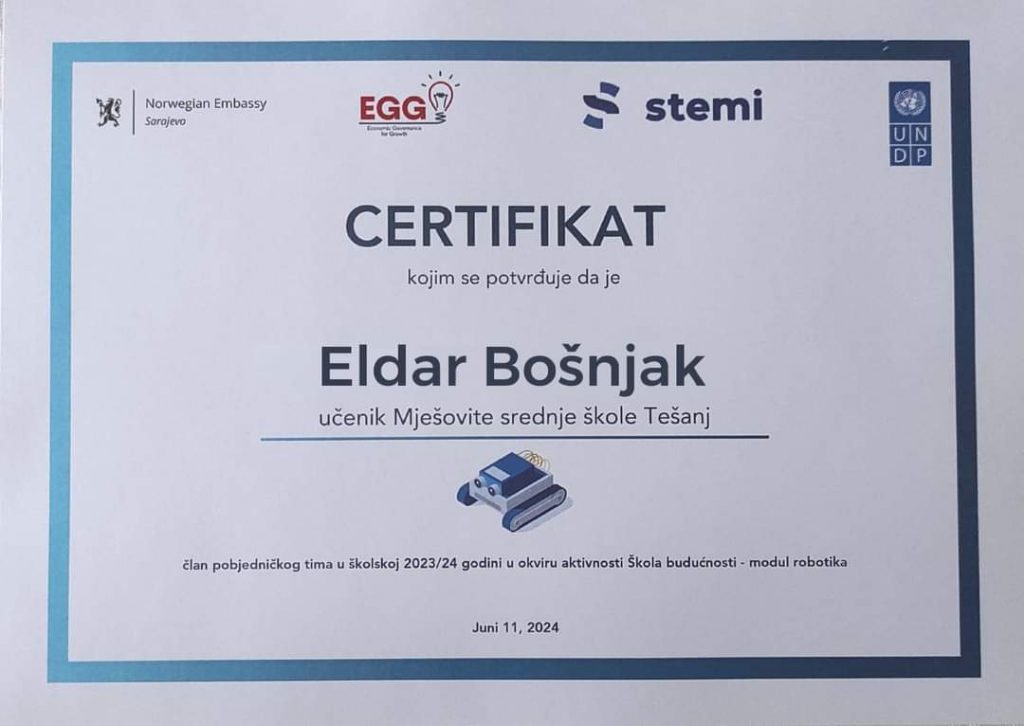 Mješovita srednja škola nagrađena za najbolji srednjoškolski projekat "Škole budućnosti" u oblasti robotike 🥇🥇 Mješovita srednja škola nagrađena za najbolji srednjoškolski projekat "Škole budućnosti" u oblasti robotike 🥇🥇